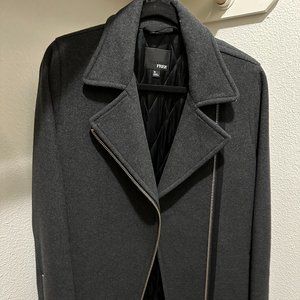 Aritzia Wilfred Free Fei Wool Coat in Dark Charcoal, Size Medium